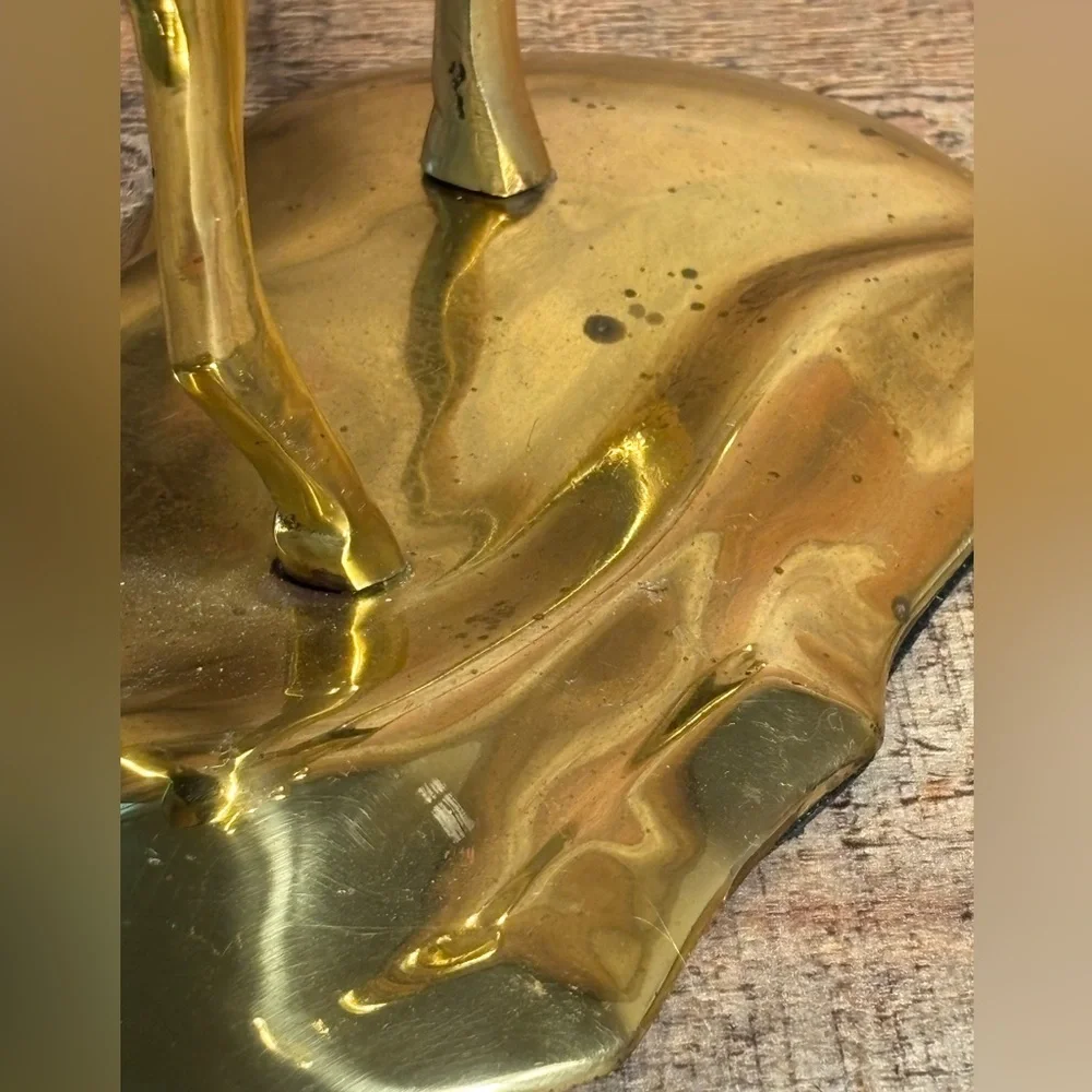 Vintage Large Tall 14.5” Brass Deer Reindeer Votive 8 Candle Holders MCM Holiday